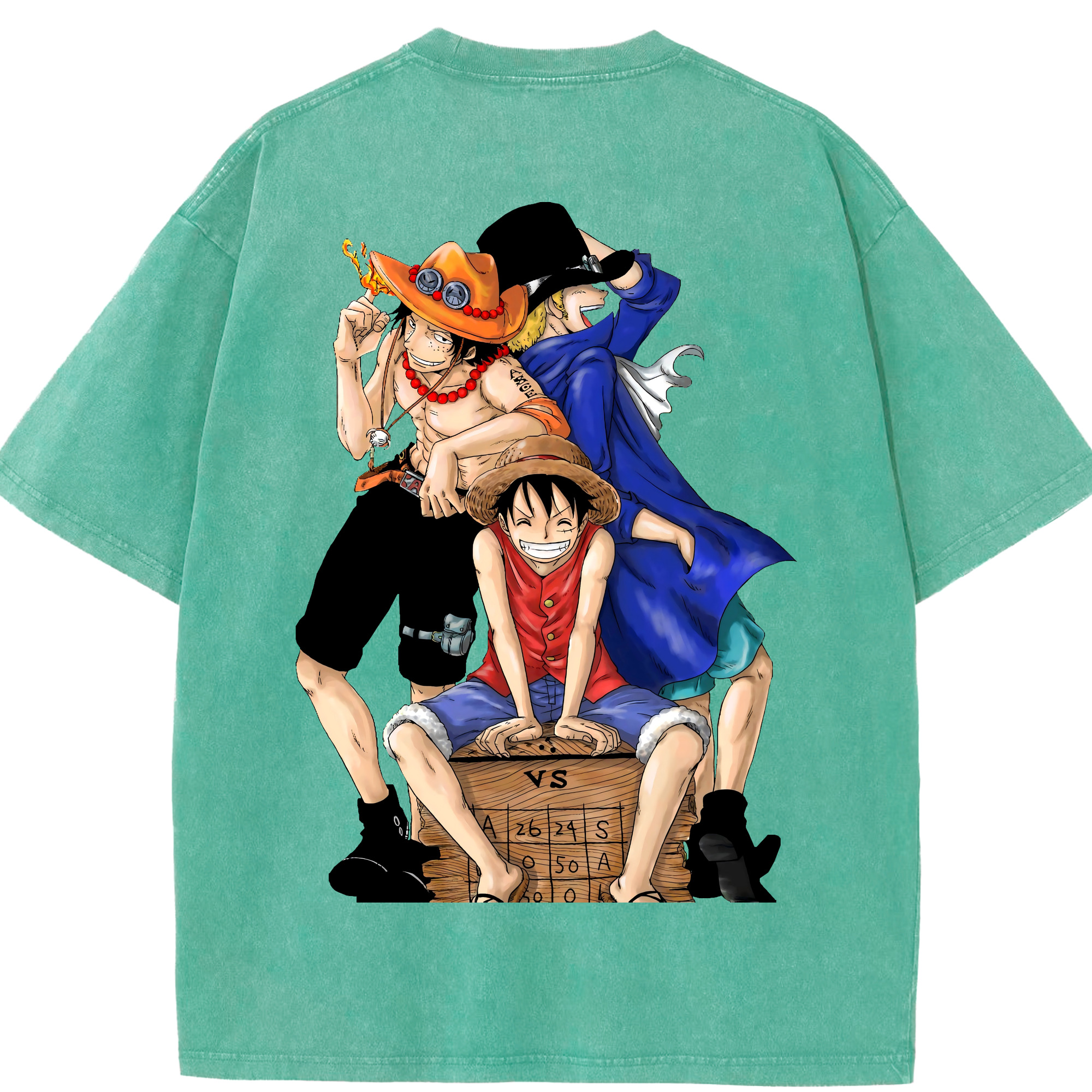 ワンピース モンキー・D・ルフィ ONE PIECE Monkey D. Luffy 綿100% ヴィンテージ風 半袖Tシャツ（背面プリント）